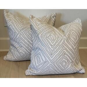 Decorative White/Cream Diamond Pillow Cases (Set Of 2) 19x20